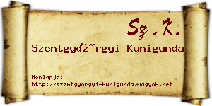 Szentgyörgyi Kunigunda névjegykártya
